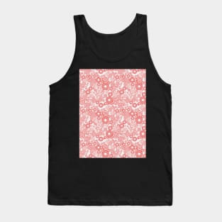 Trippy Red and Gray Spiral Pattern Tank Top